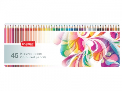 مداد رنگی 45 رنگ نیمه حرفه ای جعبه فلزی برونزیل-5013M45